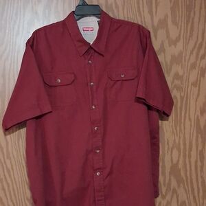 Wrangler Men's Size 3X Quality Red Short Sleeve Shirt